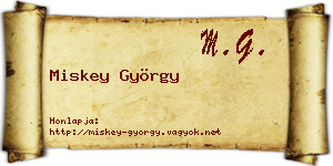 Miskey György névjegykártya